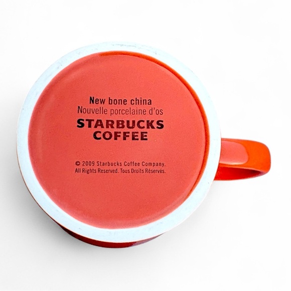 Starbucks 2009 Bone China Mug 16 oz Rusty Fall Orange Collectible Advertisement - Picture 5 of 7